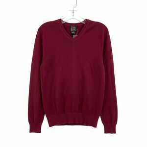Jos. A. Bank Red Cotton V-Neck Pullover | Men’s Small